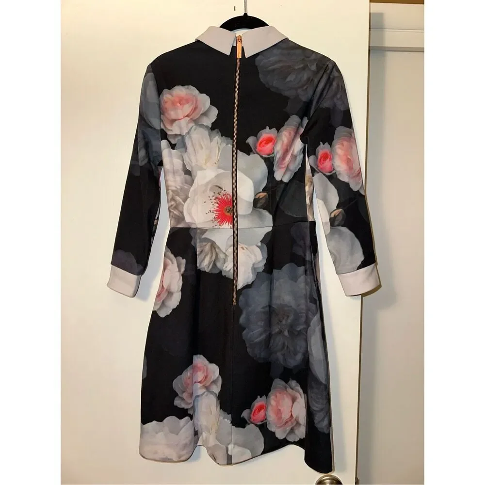 Ted Baker Kaleesa Chelsea Collared Flower Dress Size 1 (XS) EUC - Picture 6 of 16
